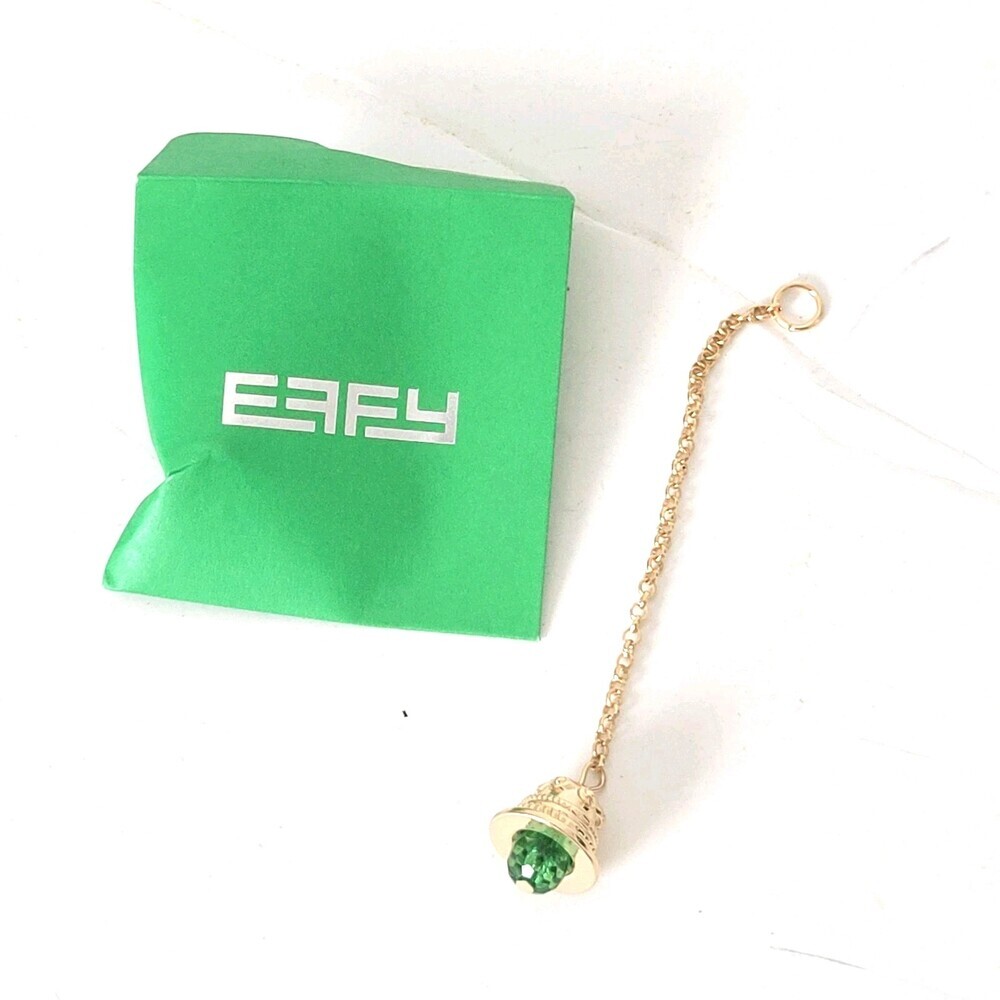 Effy Bell Charm Green New in Sealed Packet Authentic Cruise Souvenir Gold Tone